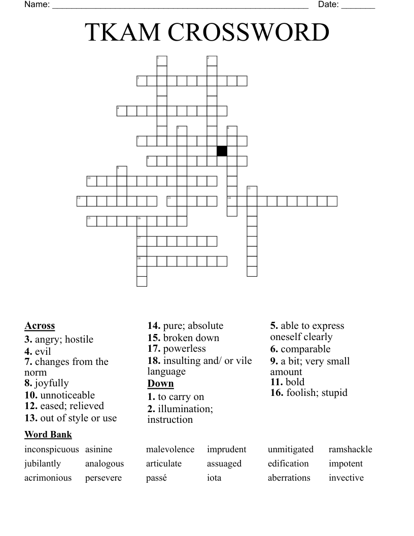 TKAM CROSSWORD