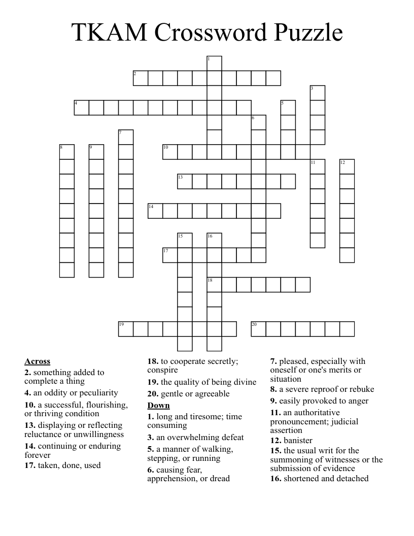 TKAM Crossword Puzzle