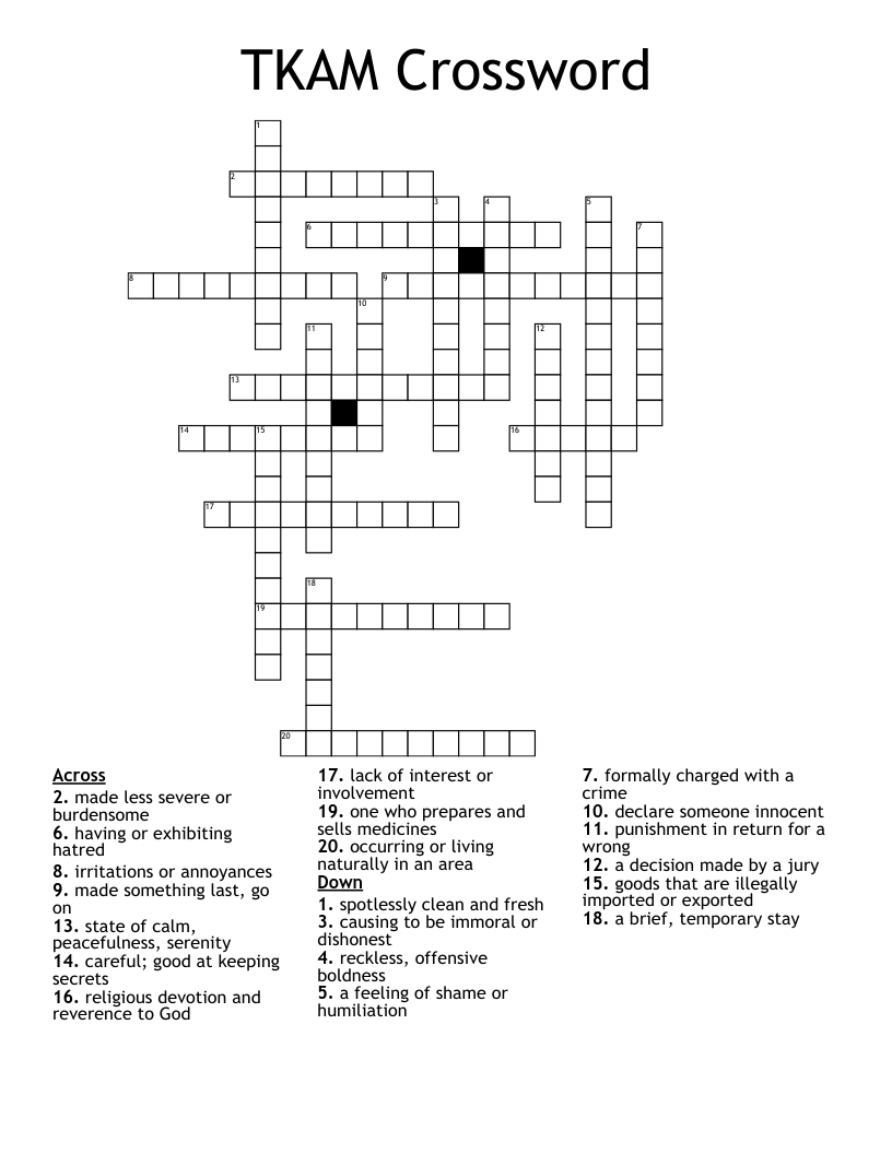 TKAM Crossword 