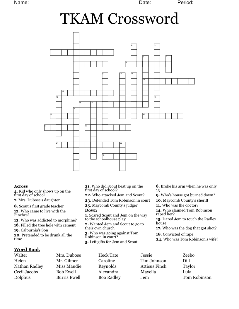 TKAM Crossword 