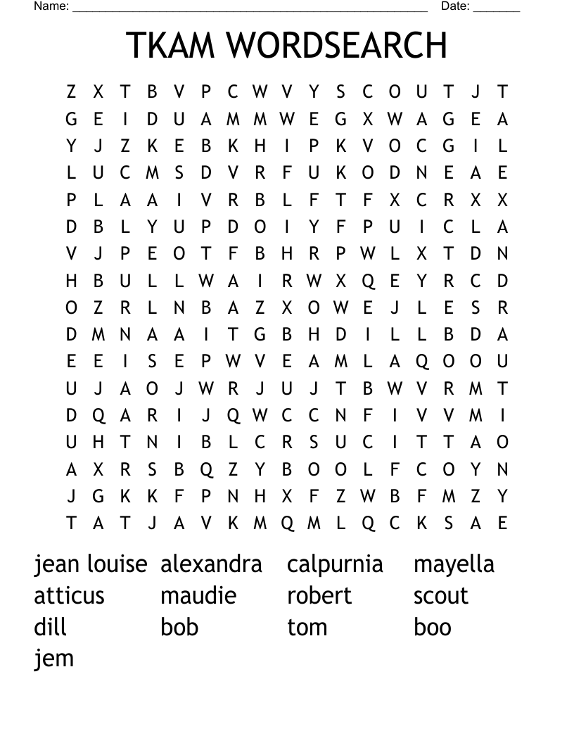 TKAM WORDSEARCH 