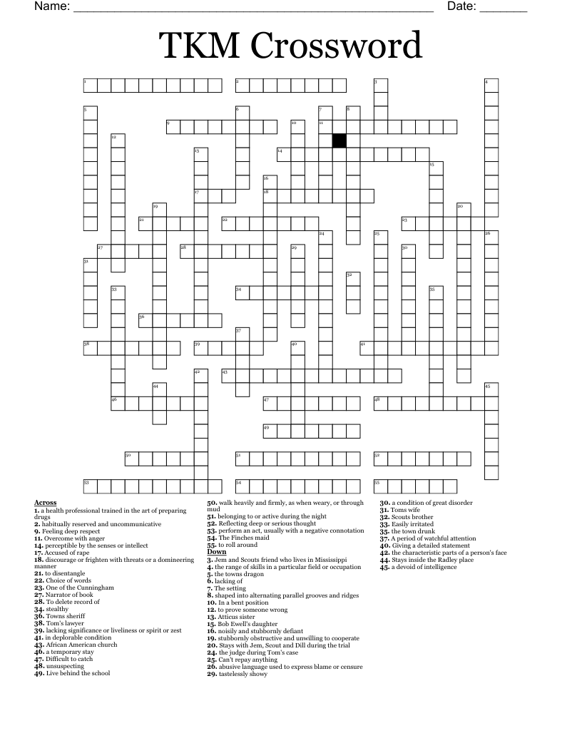 TKM Crossword