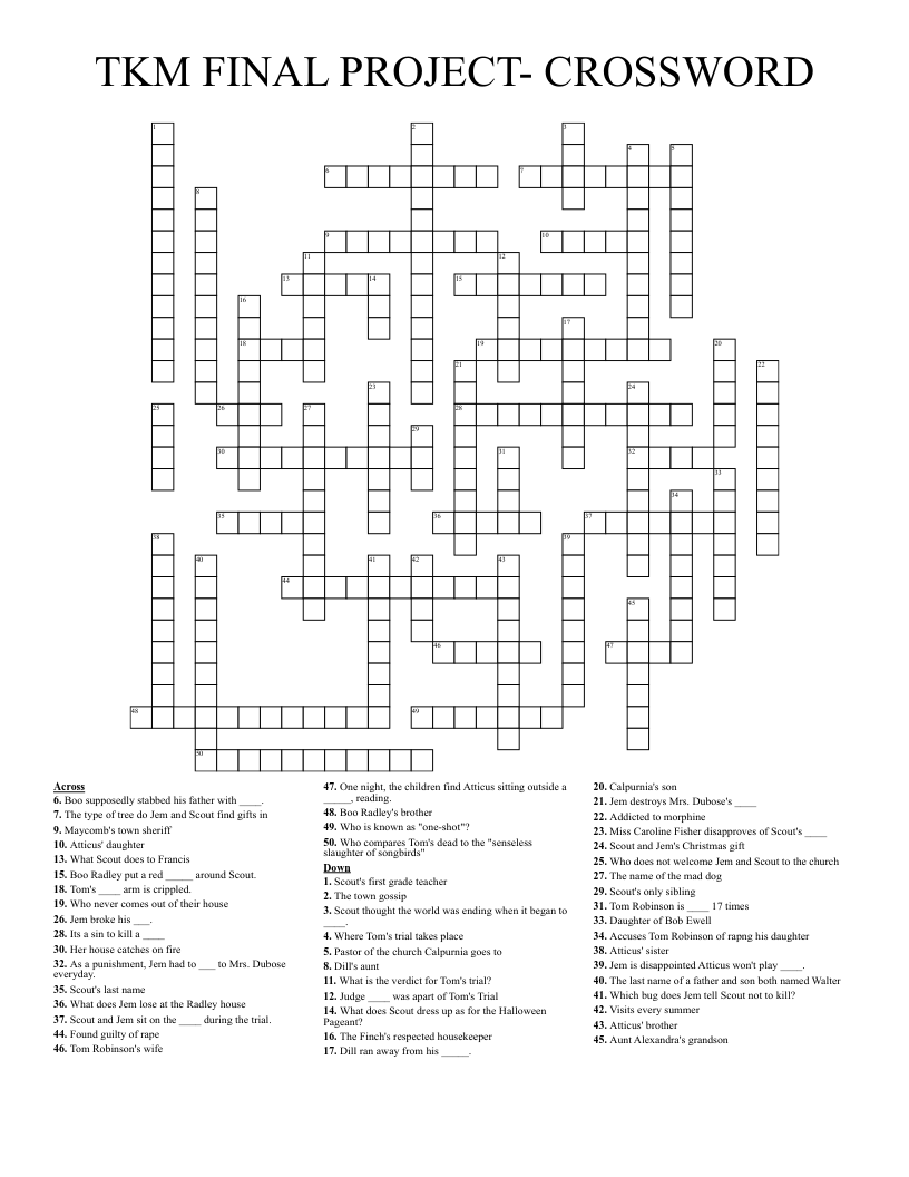 TKM FINAL PROJECT- CROSSWORD
