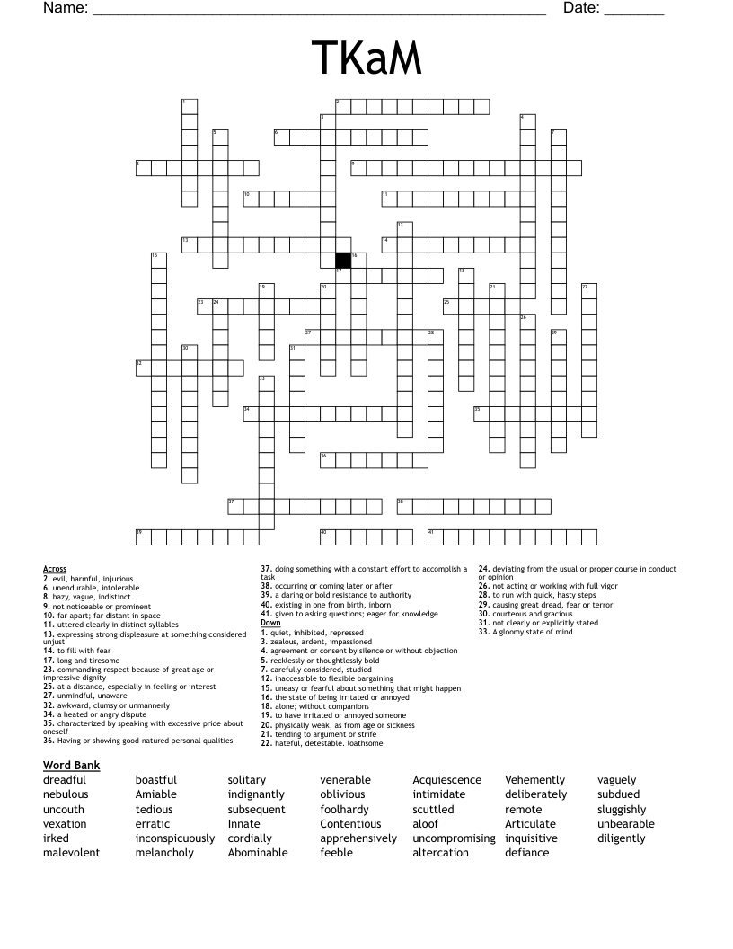 TKaM Crossword