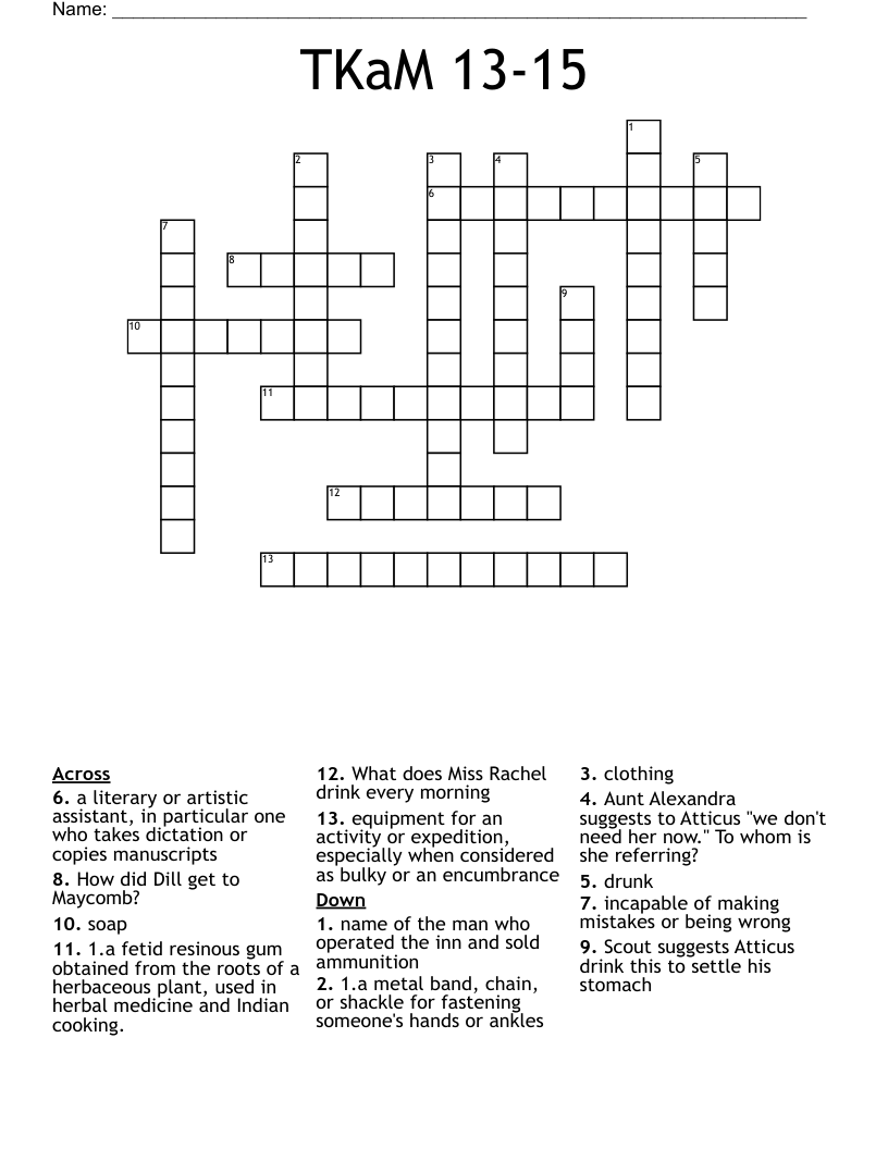 TKaM 13-15 Crossword