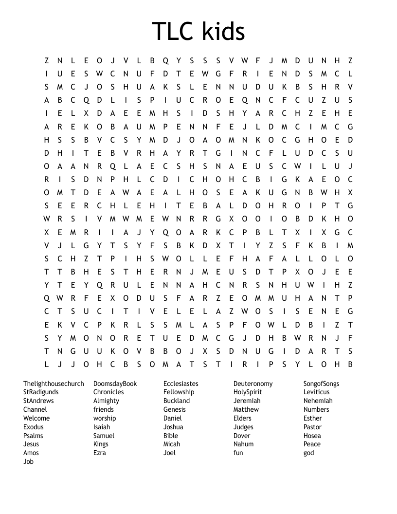 TLC kids Word Search