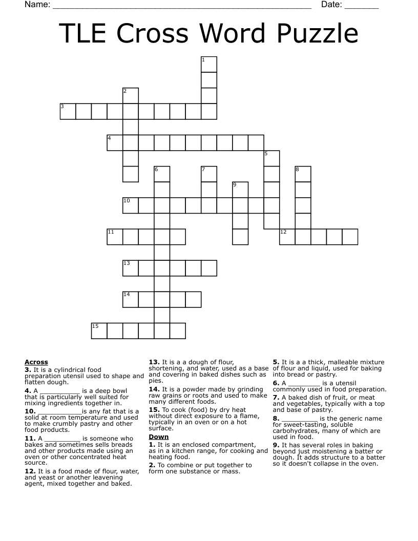 TLE Cross Word Puzzle