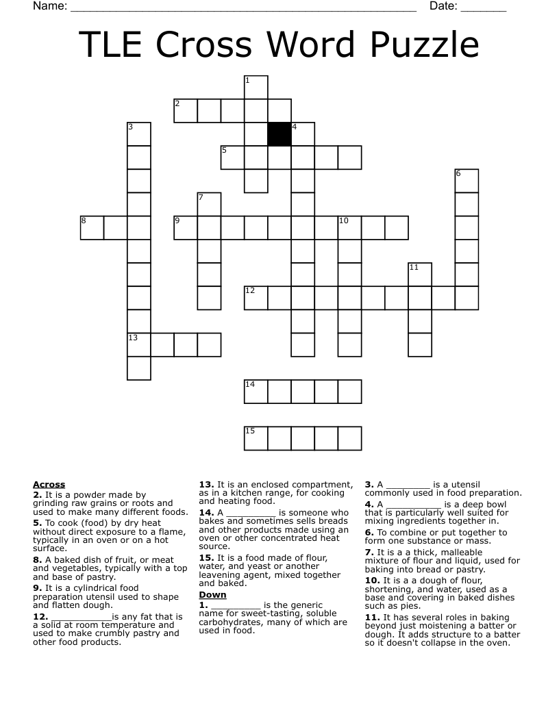 TLE Cross Word Puzzle