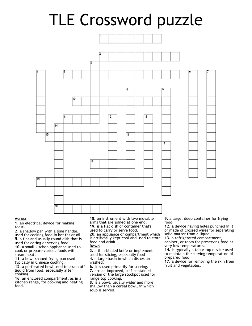 TLE Crossword puzzle