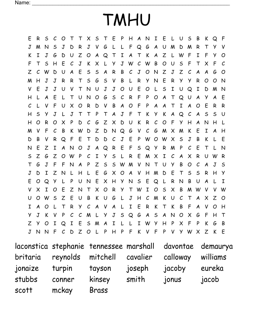 TMHU Word Search