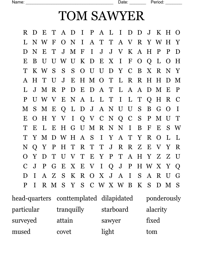 TOM SAWYER Word Search