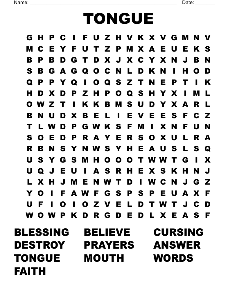 TONGUE Word Search