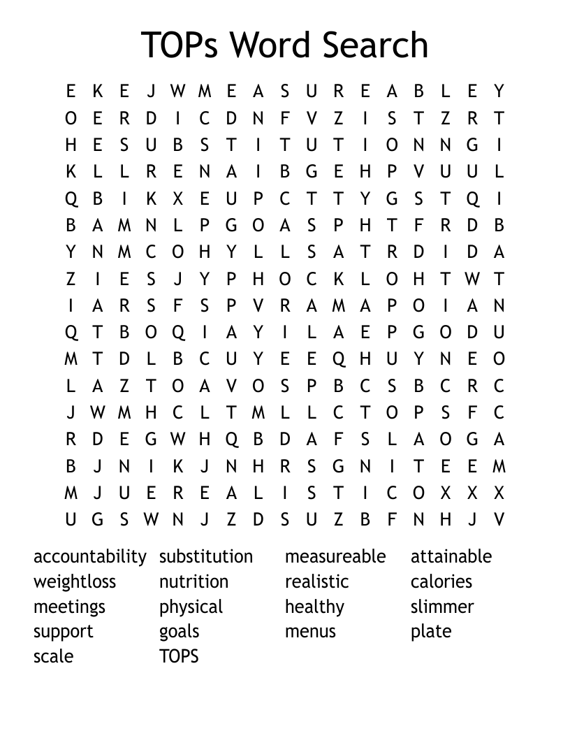 TOPs Word Search