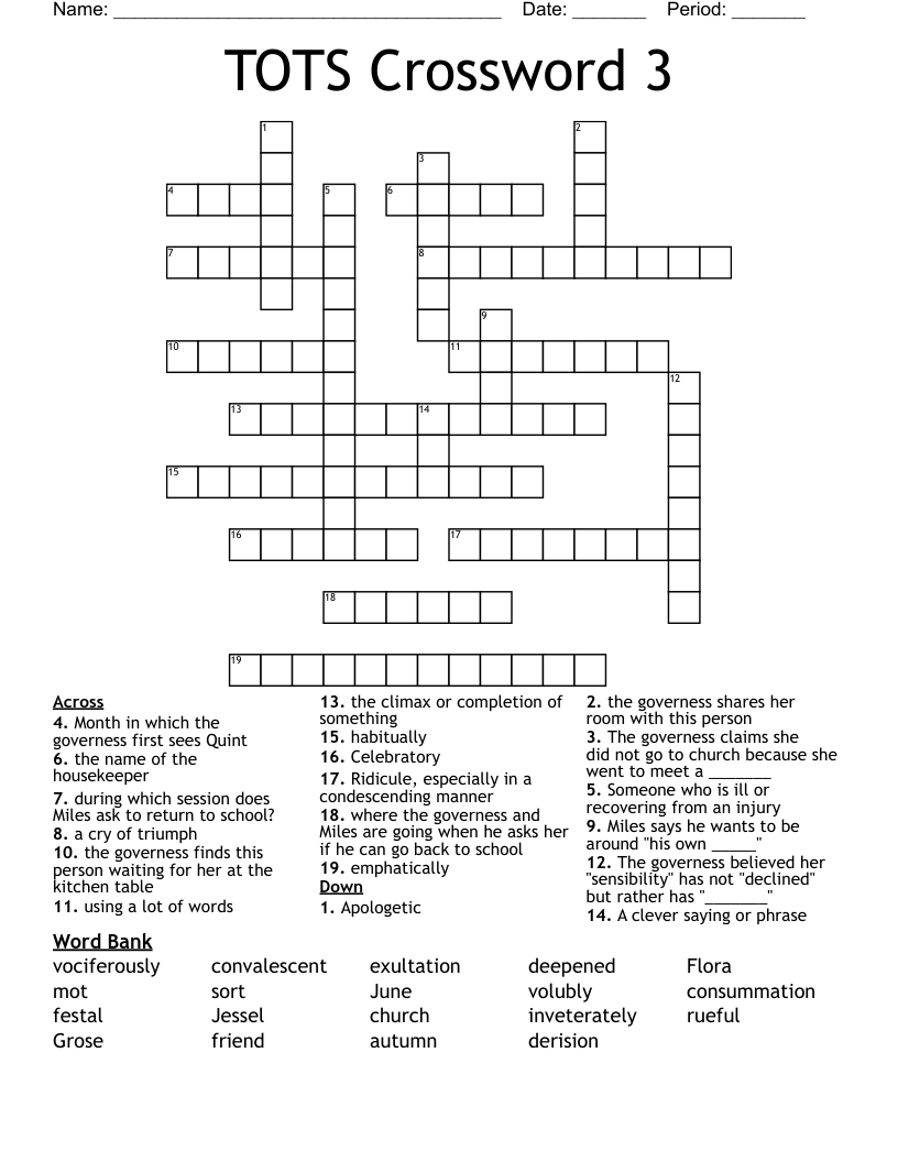 TOTS Crossword 3