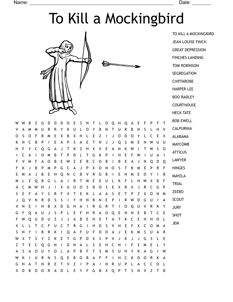 To Kill a Mockingbird Word Search