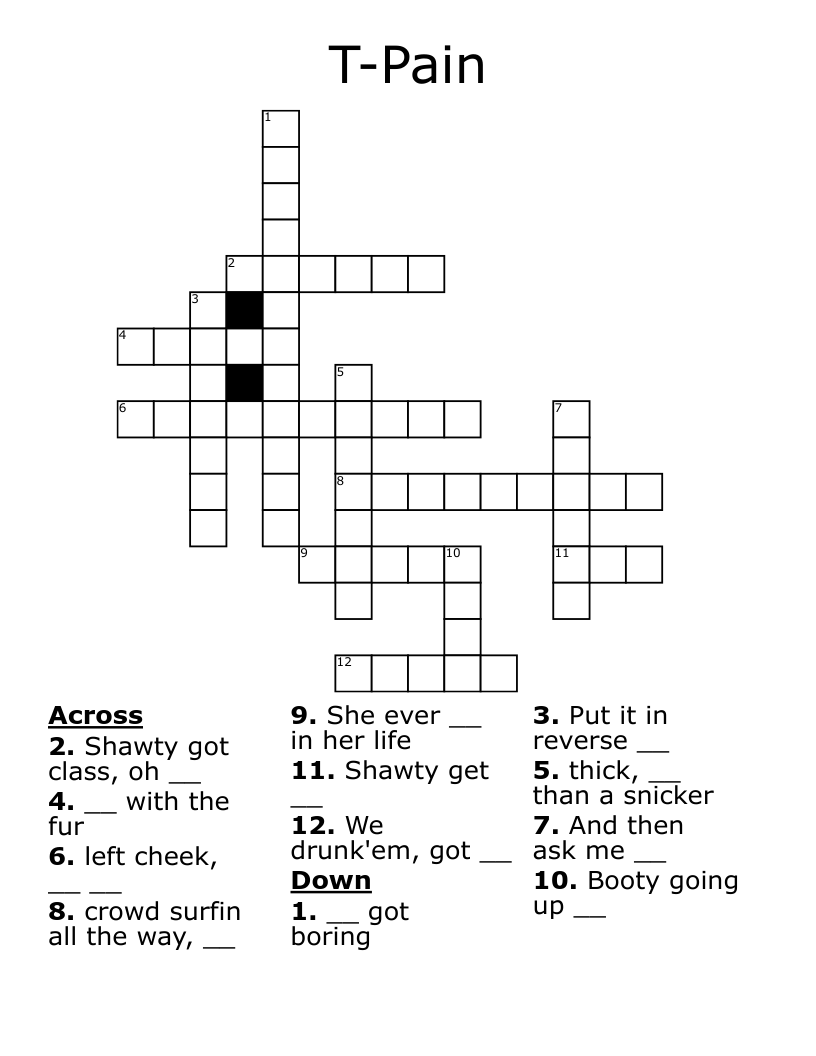 T-Pain Crossword