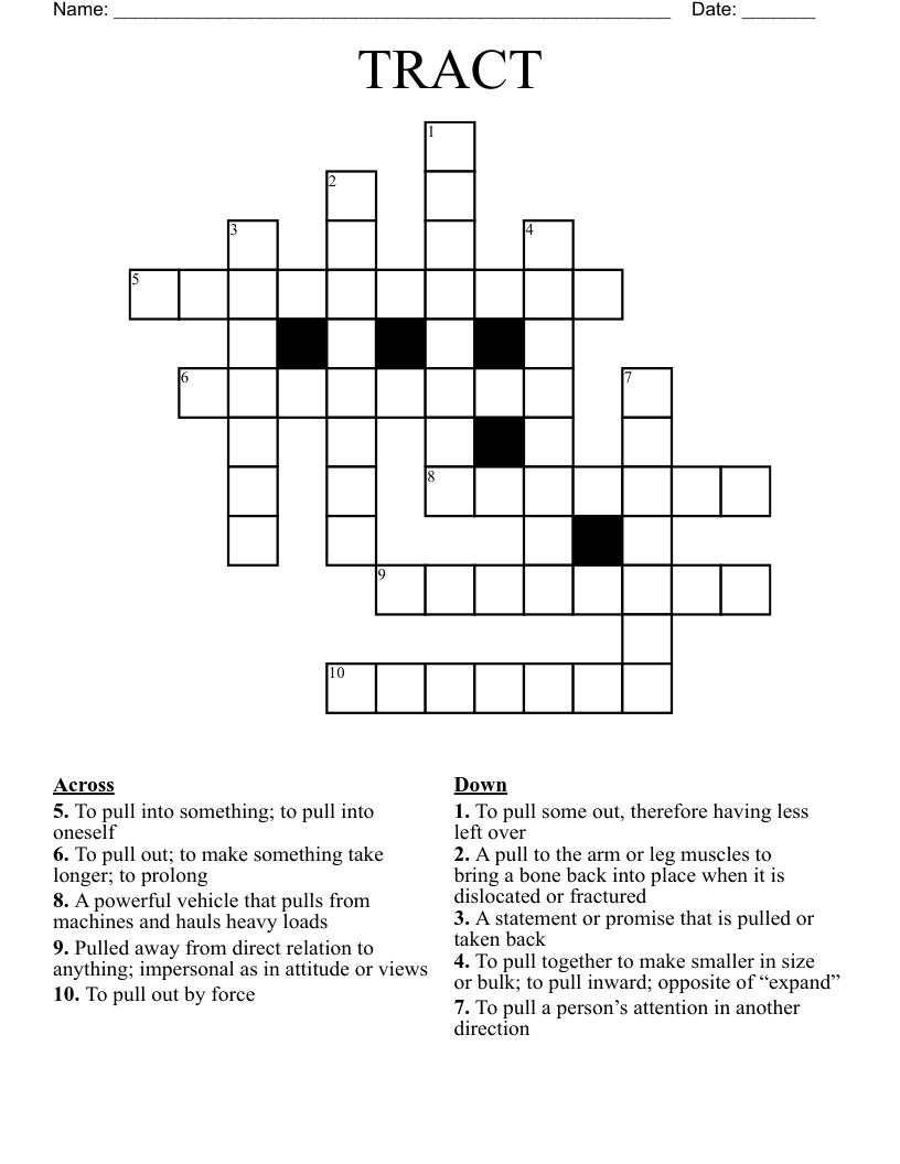 TRACT Crossword