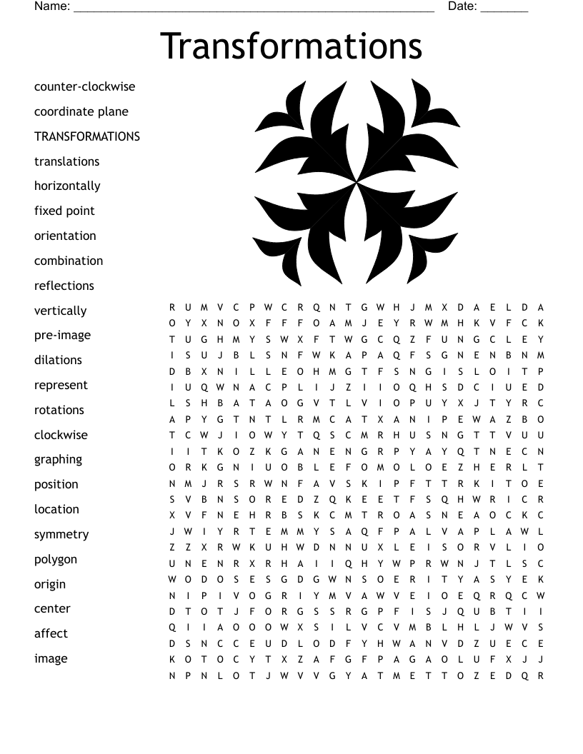 Transformations Word Search