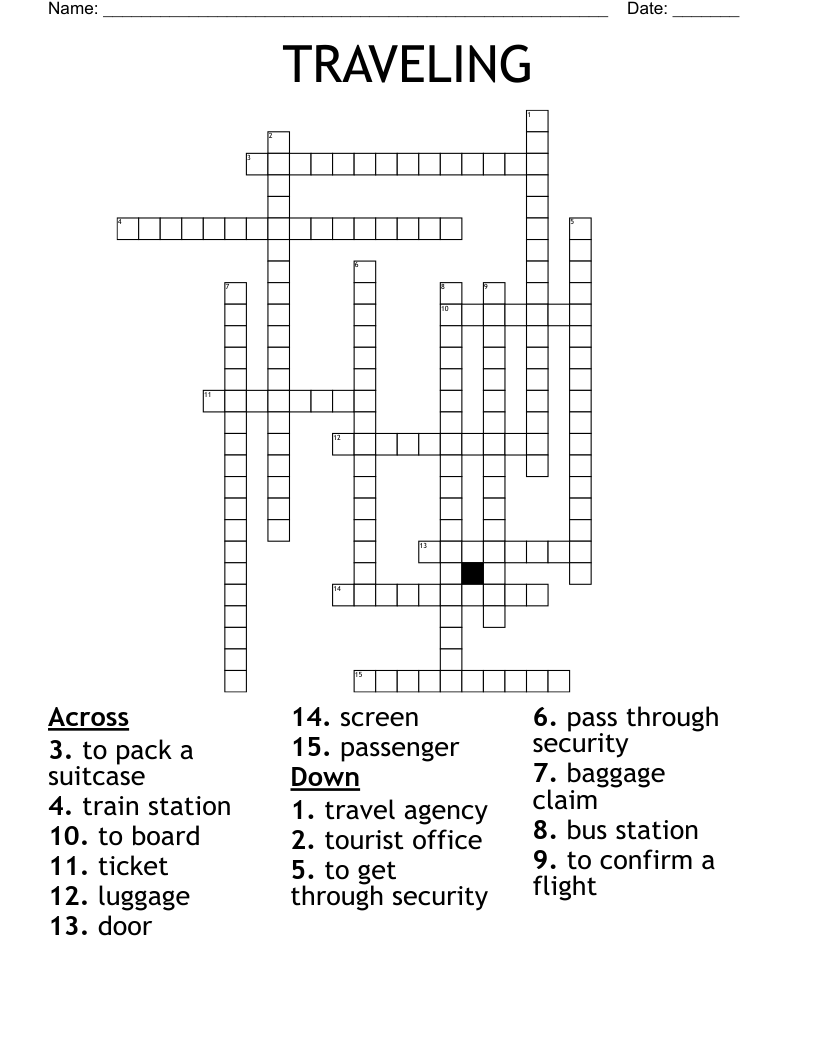 TRAVELING Crossword