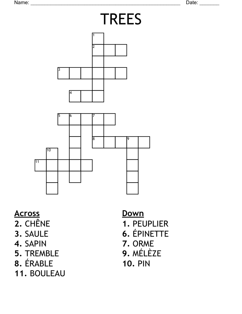 TREES Crossword