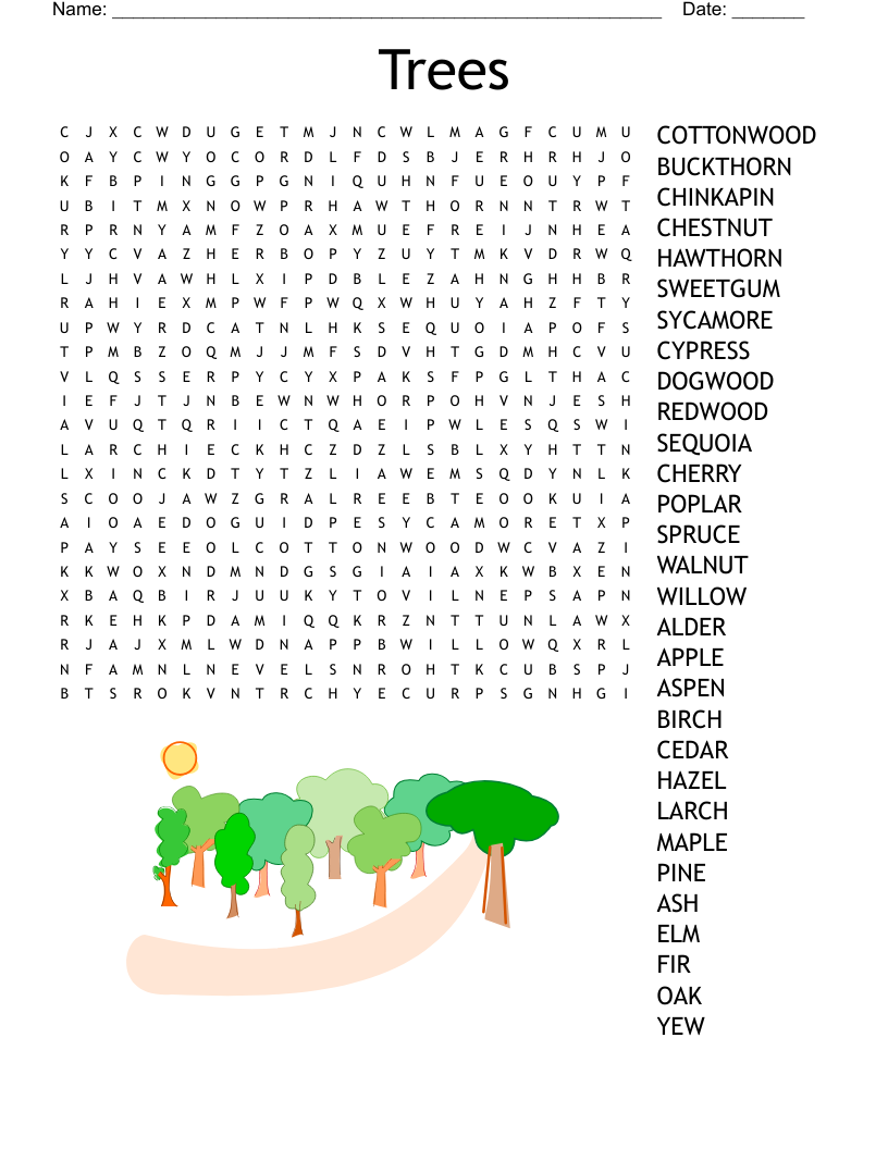 Trees Word Search