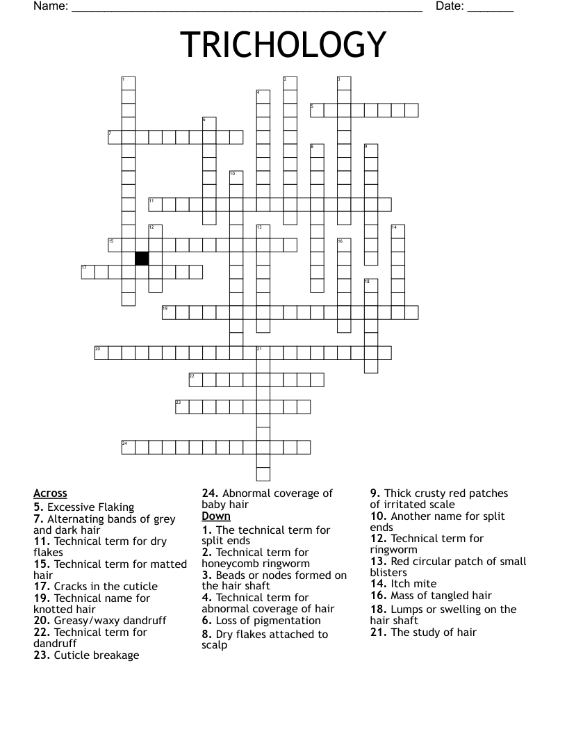 TRICHOLOGY Crossword