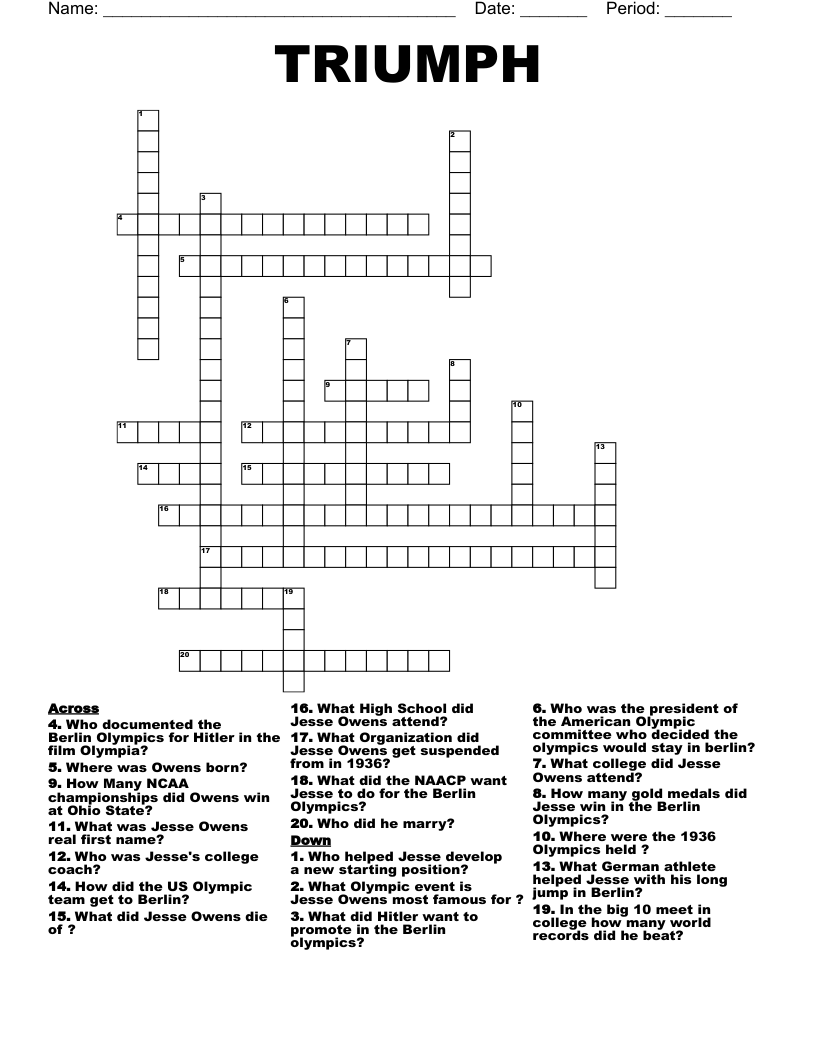 TRIUMPH  Crossword