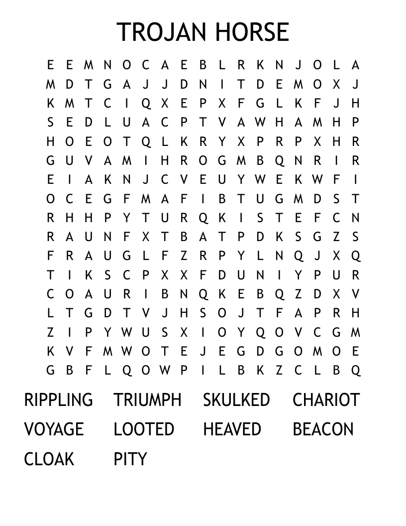 TROJAN HORSE Word Search