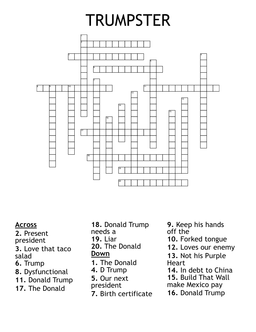 TRUMPSTER Crossword