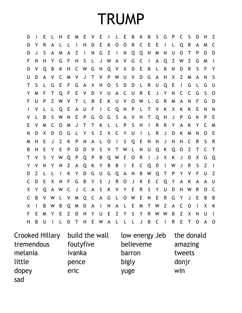 TRUMP Word Search