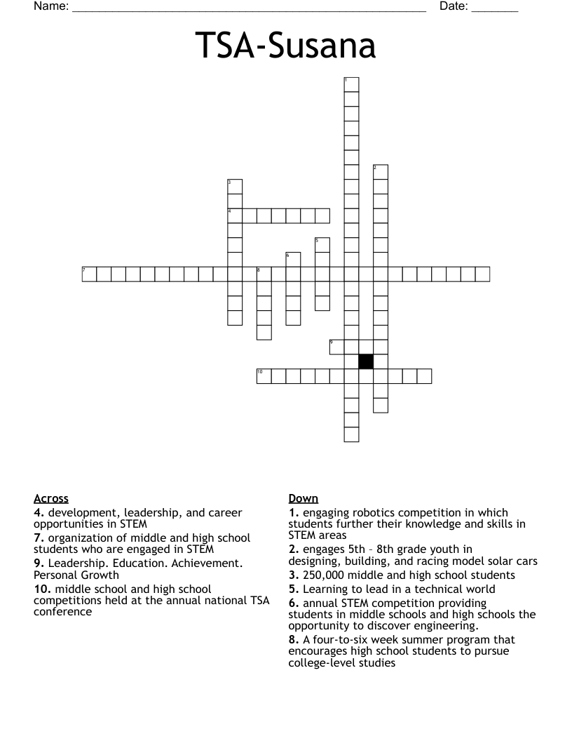 TSA-Susana Crossword