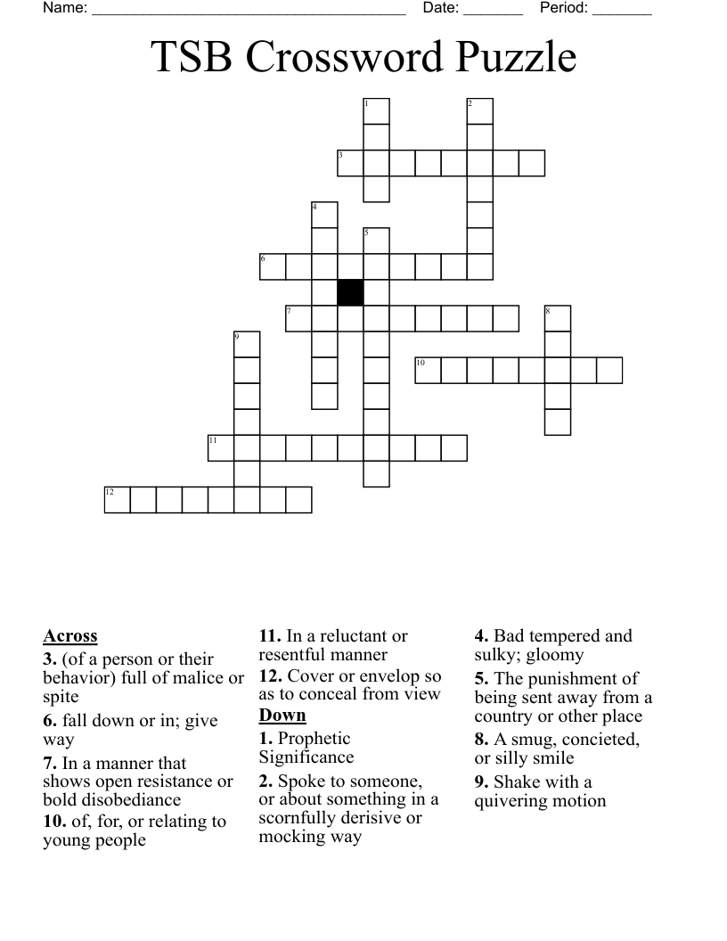 TSB Crossword Puzzle