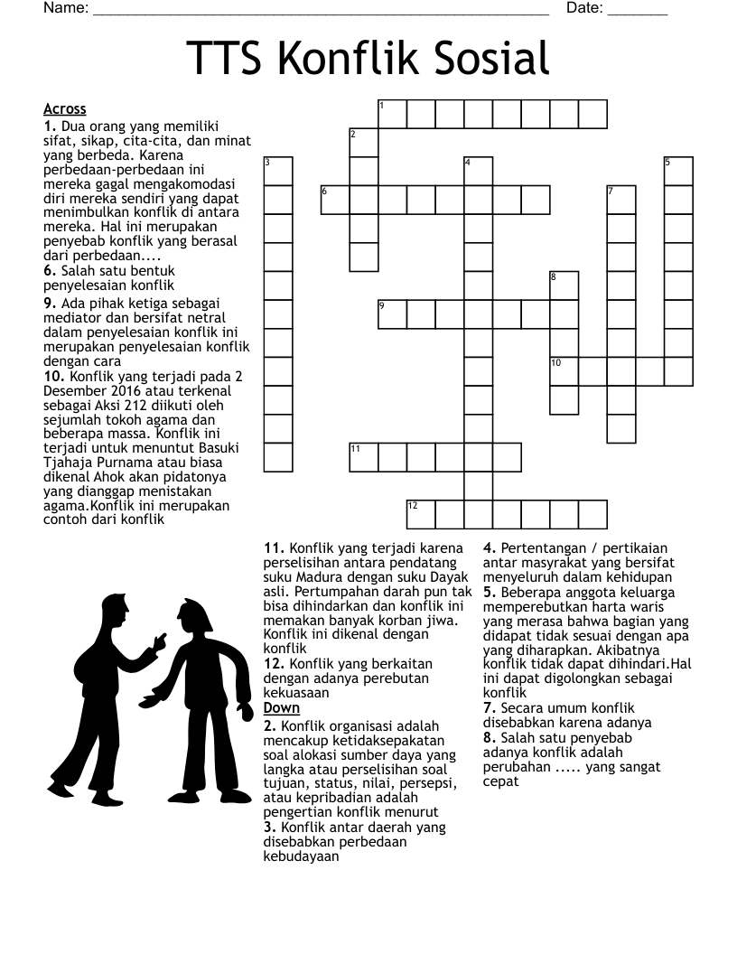 TTS Konflik Sosial Crossword