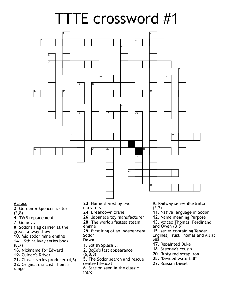 TTTE crossword #1