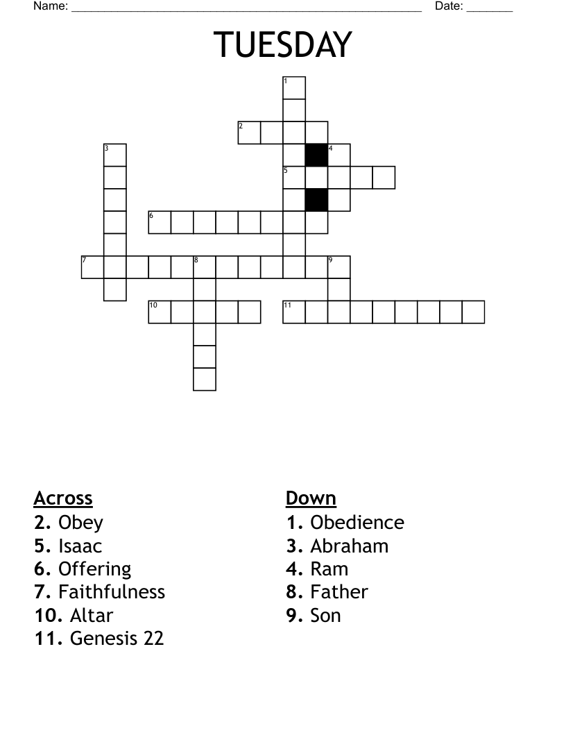 TUESDAY Crossword
