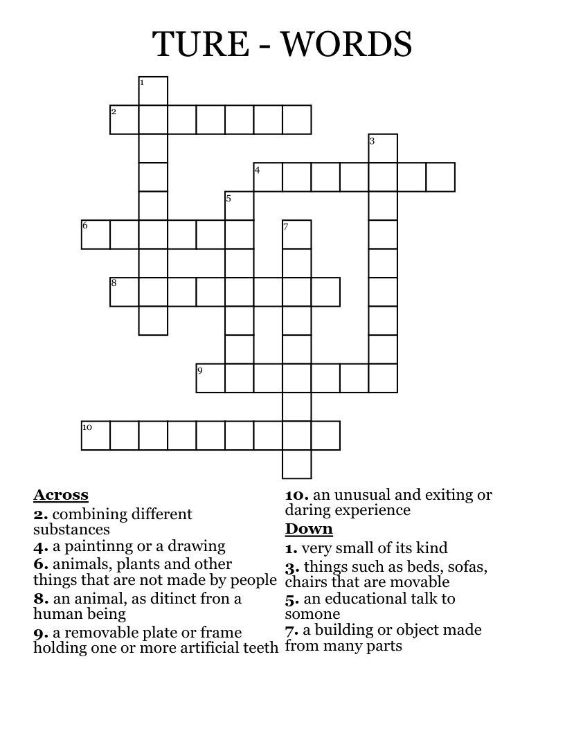 TURE - WORDS Crossword