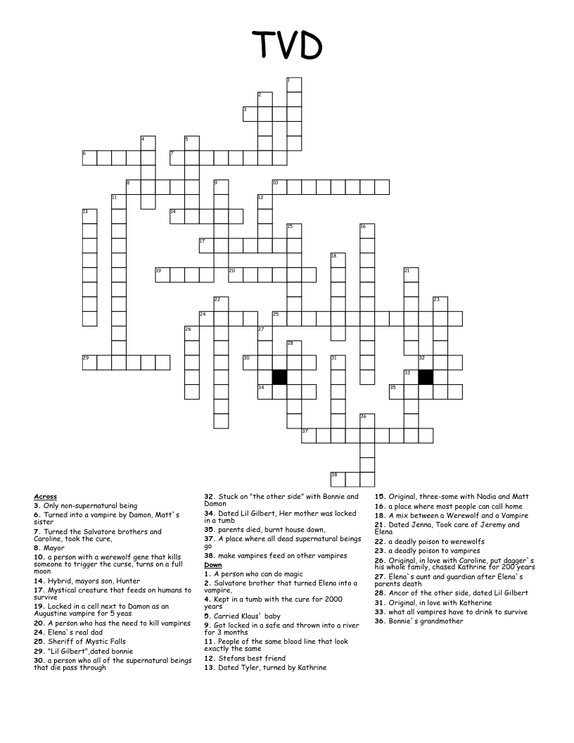 TVD Crossword