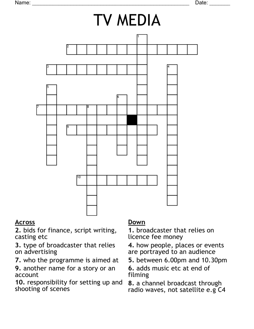 TV MEDIA Crossword