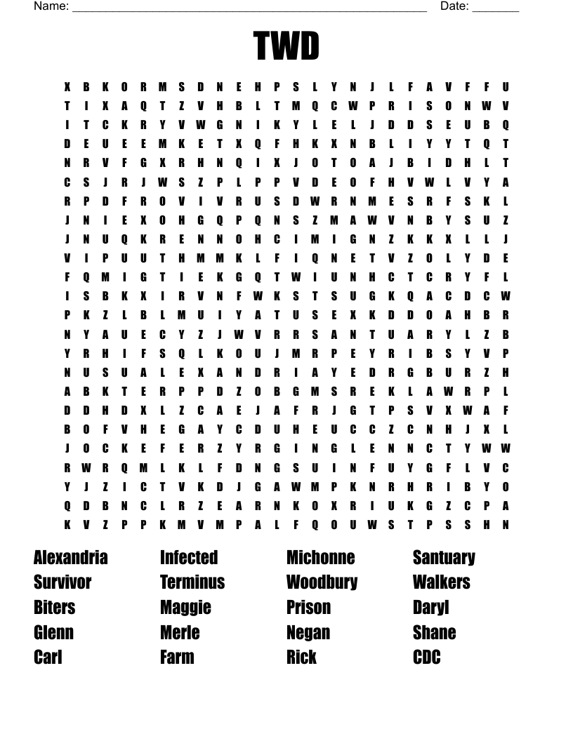 TWD Word Search