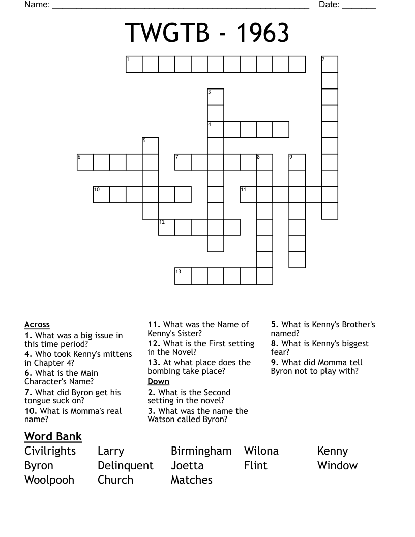 TWGTB - 1963 Crossword