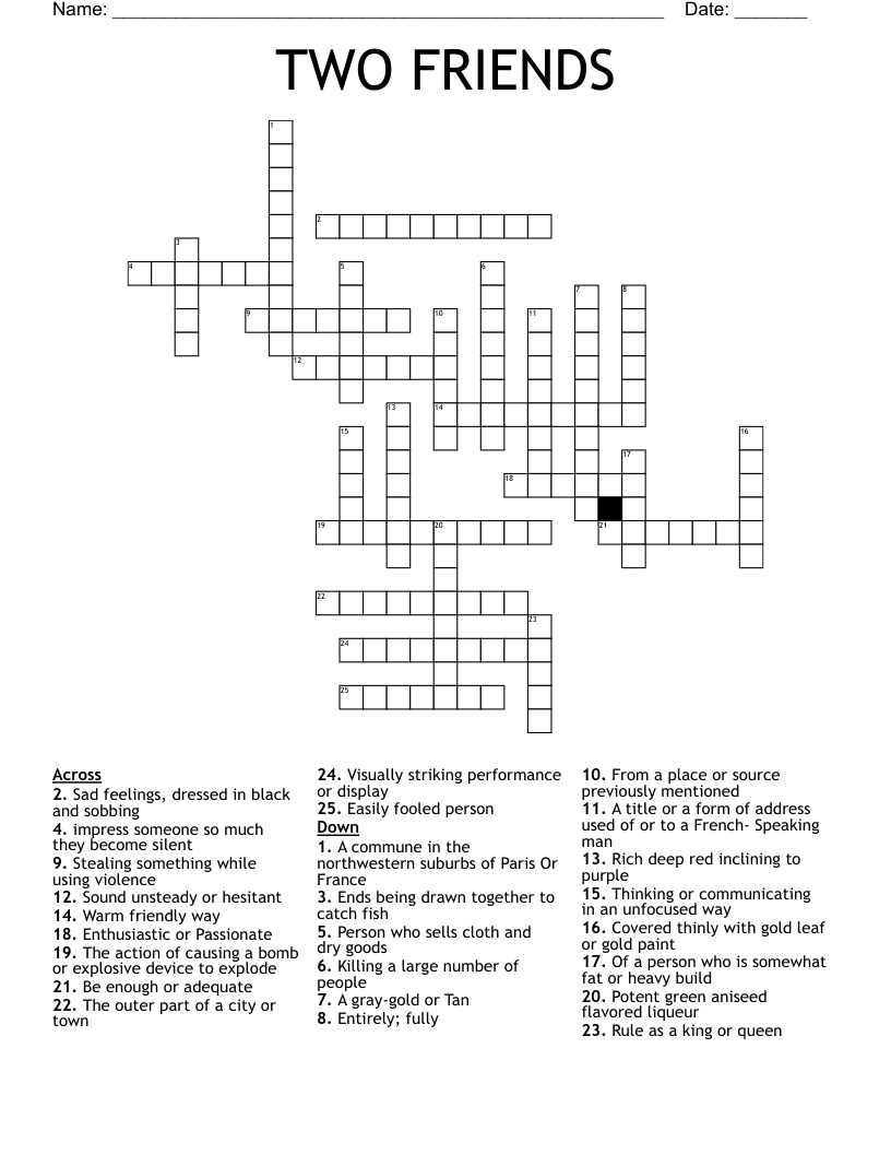 TWO FRIENDS Crossword