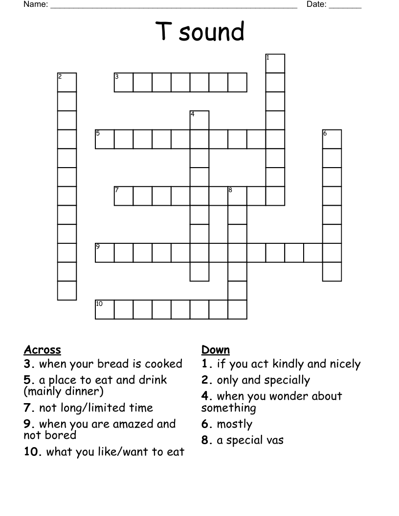 T sound Crossword
