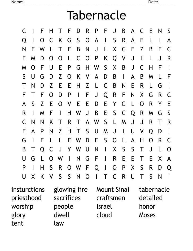 Tabernacle Word Search