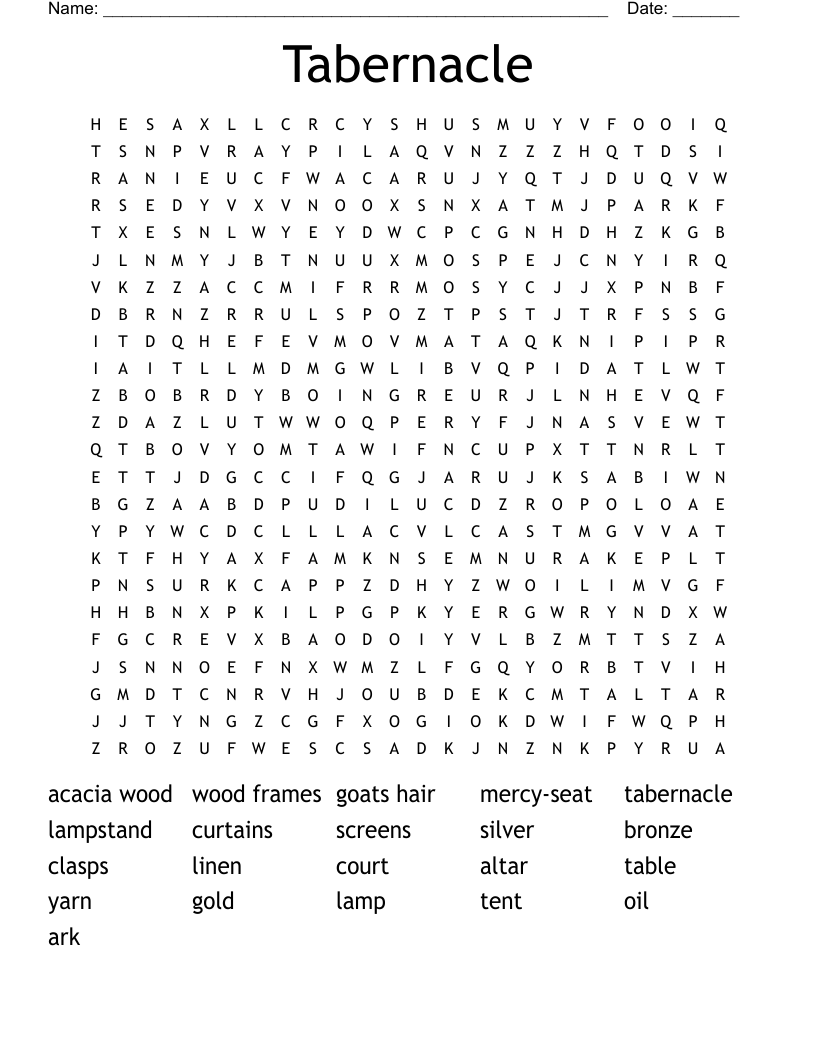 Tabernacle Word Search
