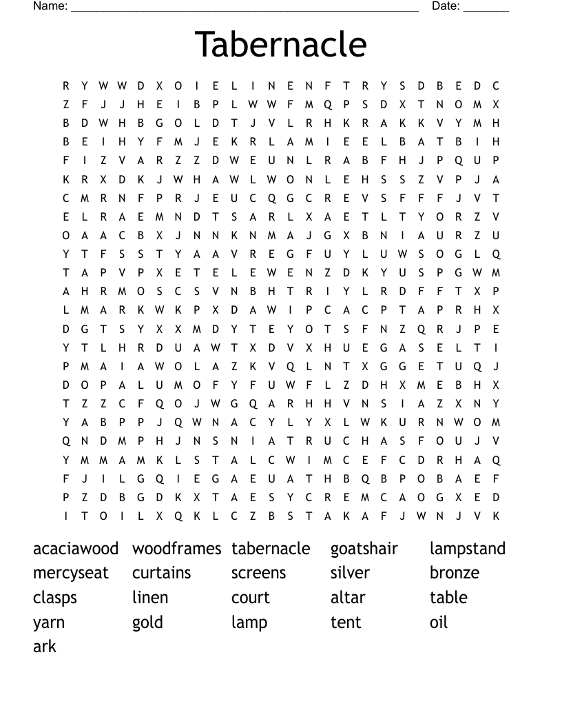 Tabernacle Word Search