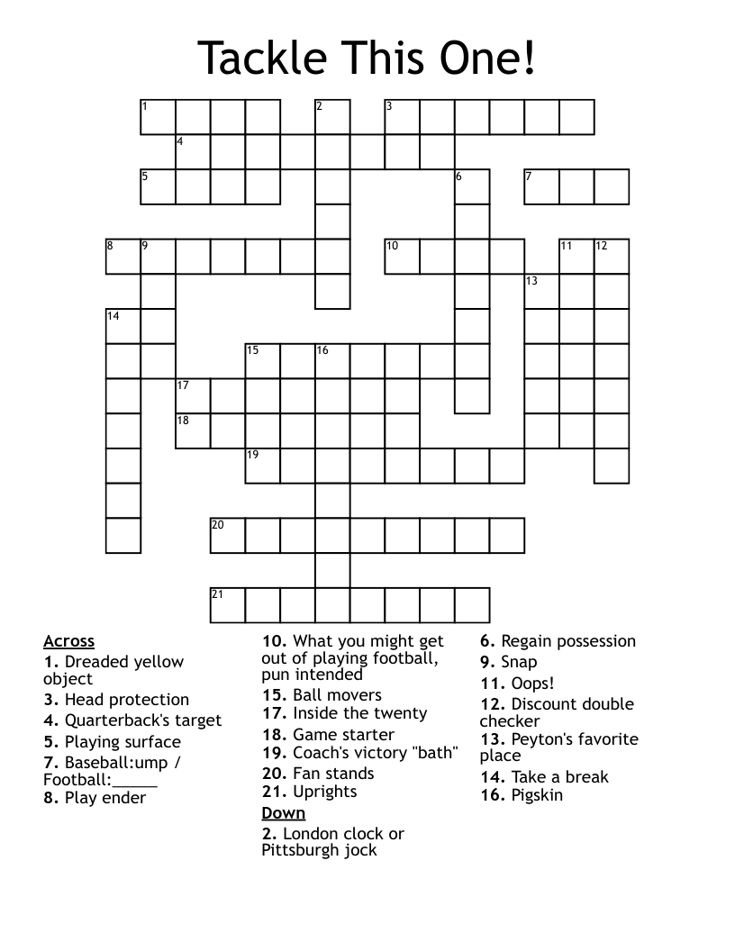 Tackle This One! Crossword