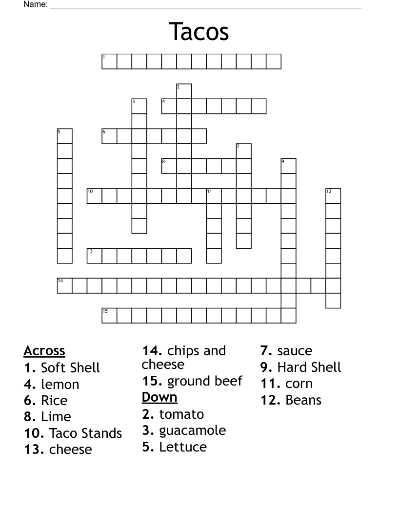 Tacos Crossword
