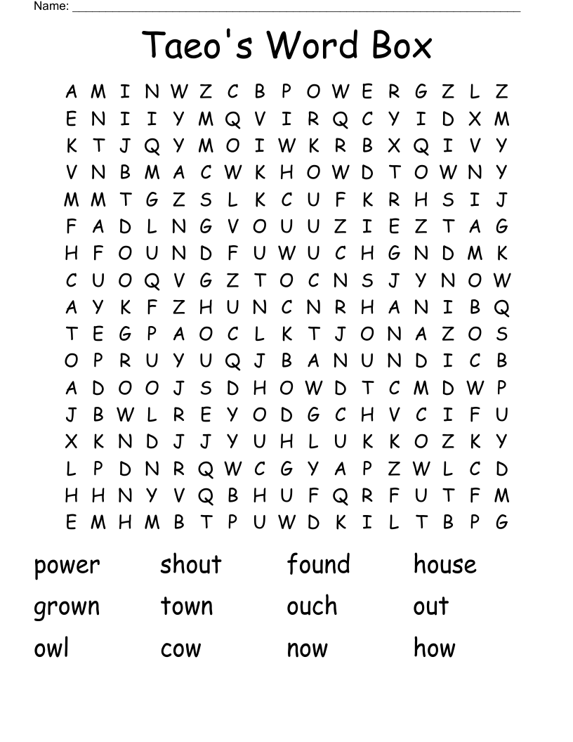 Taeo's Word Box Word Search