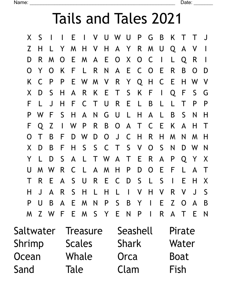 Tails and Tales 2021 Word Search