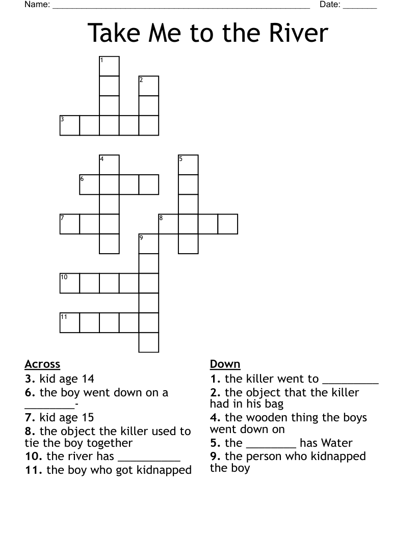 Take Me to the River Crossword